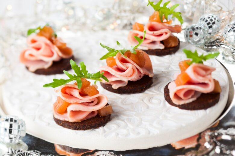 Tartine al prosciutto e pere