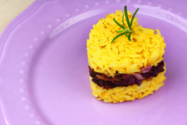 risotto allo zafferano con radicchio