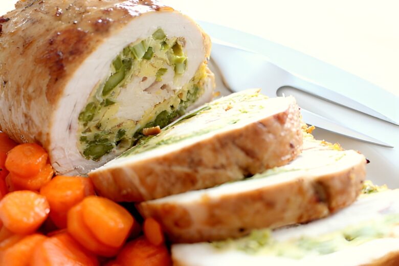 Rotolo di tacchino con frittata di asparagi