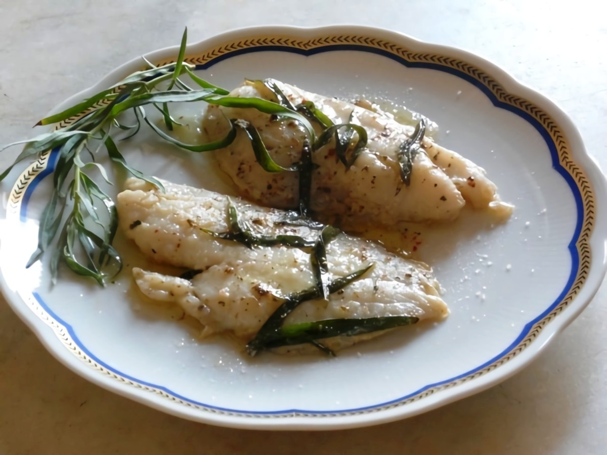 Filetti di cernia con dragoncello e sale rosa