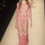 Vestito lungo rosa intenso