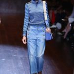 Denim in stile militare e maglia a righe