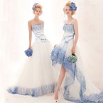 Abito sposa azzurro Ateleir Aimèe Montenapoleone.