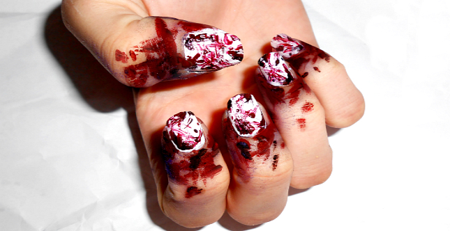 Risultato finale nail art Halloween 2014