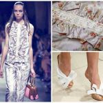 Particolare sabot e tessuto a fiori