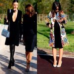 Fiori, piume, blu pavone: quintessential Anna. #streetstyle PFW september 2014