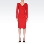 Armani vestito rosso con maniche lunghe