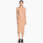 H&M abito lungo color cammello a maniche corte