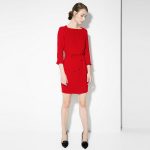 Mango abito rosso on cintura sottile staccabile