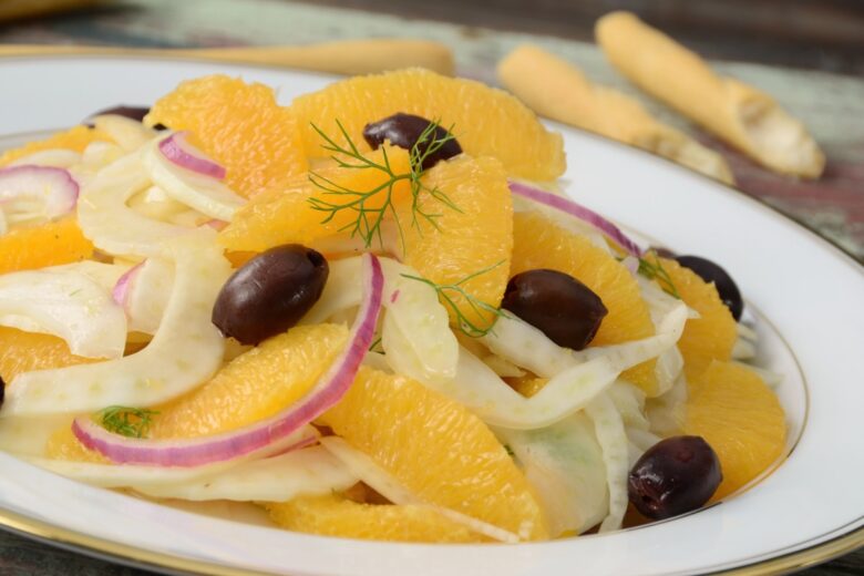 Insalata di finocchi, arance e olive
