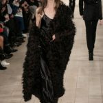 Abito lungo nero con pelliccia Ralph Lauren