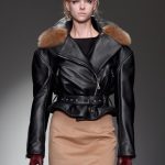 Braganza giacca in pelle nera su longuette