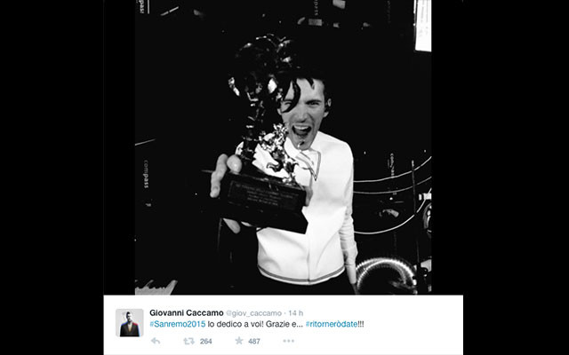 Sanremo 2015: la vittoria di Giovanni Caccamo