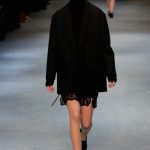 Diesel Black Gold giacca oversize su abito con dettagli in pizzo