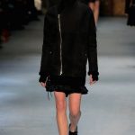 Diesel Black Gold giaccone in renna con chiusura laterale su minigonna