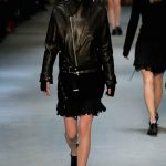 Diesel Black Gold giacca in pelle con chiusura laterale su abito nero