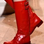 John Galliano stivali lunghi rossi