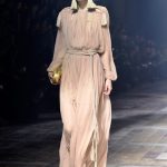 Lanvin abito forma a peplo color rosa cipria