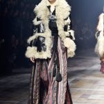 Lanvin gonna lunga in stile gitano e giacca con dettagli fur