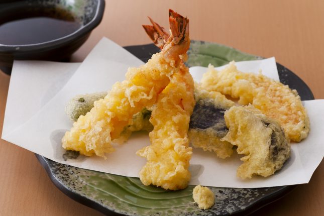 Tempura di gamberi e verdure