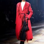 Lanvin lunga giacca rossa con frange