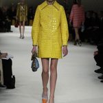 Miu Miu giacca in pelle gialla