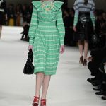 Miu Miu vestito verde co maxi collo