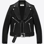 Giacca Motorcycle Geometric nera in pelle