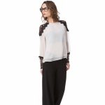 Blusa Itkend con inserti ricamati in pizzo a contrasto