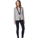 Blazer con decori optical e senza revers
