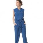 Jumpsuit in tessuto morbido e coulisse in vita