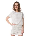 Shorts Myrna total white ricamati effetto macramé