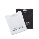 T-shirt in cotone, comode e divertenti, arricchite da logo LIU∙JO in strass. Disponibili nelle varianti nera e bianca. Prezzo speciale 29 €