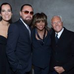 Giorgio Armani e Roberta Armani con Leonardo Di Caprio e Tina Turner