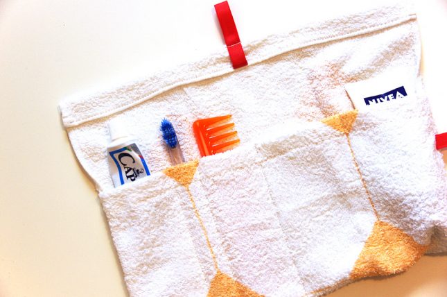come creare un beauty case con il riciclo creativo di un asciugamano
