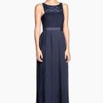 H&M long dress in pizzo traforato e gonna a pieghe