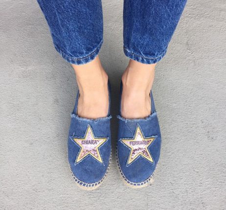 Chiara Ferragni espadrillas in denim con stella