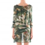 Borconese_kaftano con scollo a barchetta a stampa tropicale