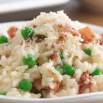 risotto piselli e prosciutto crudo