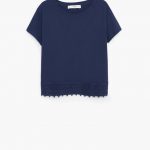 Maglietta con bordo crochet Mango