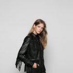 Bershka giacca biker frange