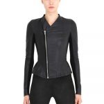 Rick Owens giacca biker senza collo