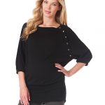 Seraphine maglia premaman e allattamento nero-Alexia-bambù lana morbida e calda maglia a manica lunga Family Nation