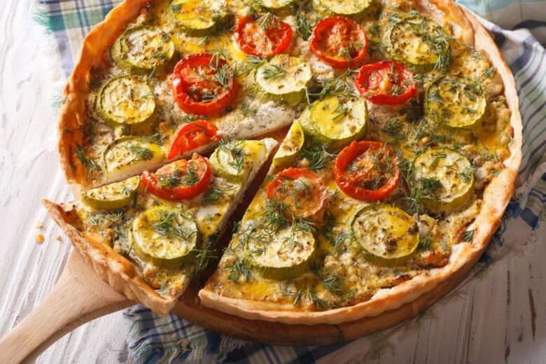 Torta di zucchine, ricotta e pomodori