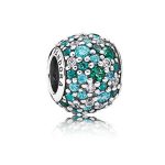 Pandora charm Sfera in pavé mosaico verde acqua