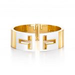 Tiffany T Bracciale Rigido CutOut oro e ceramica