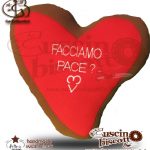 CuscinoBiscotto - Amore Puro vers. Red - con Dedica " Facciamo Pace?" - (fatto a mano in Italia)