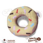 CuscinoBiscotto - Ciambella glassata /Donuts bianco -(fatto a mano in Italia)