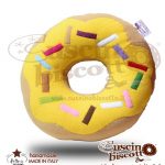 CuscinoBiscotto - Ciambella glassata /Donuts giallo - (fatto a mano in Italia)