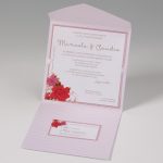 partecipazione matrimonio amiche della Sposa tema floreale aperto con biglietto invito